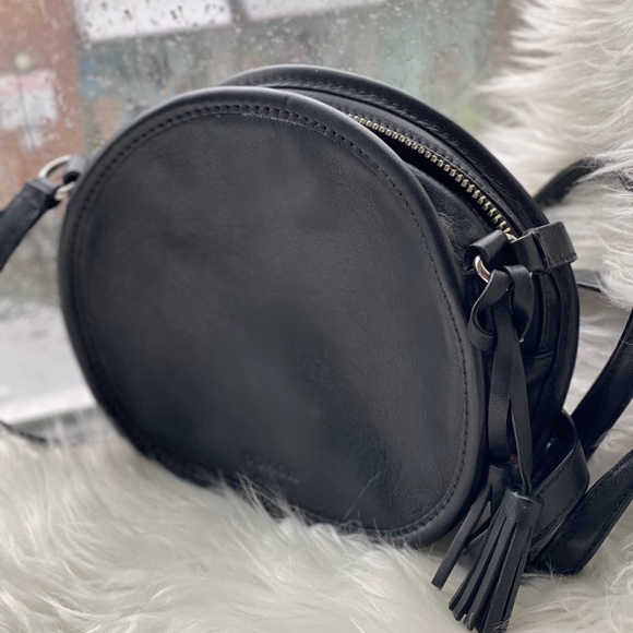 Black Round Coach Purse with Tassel - Picture 1 of 5
